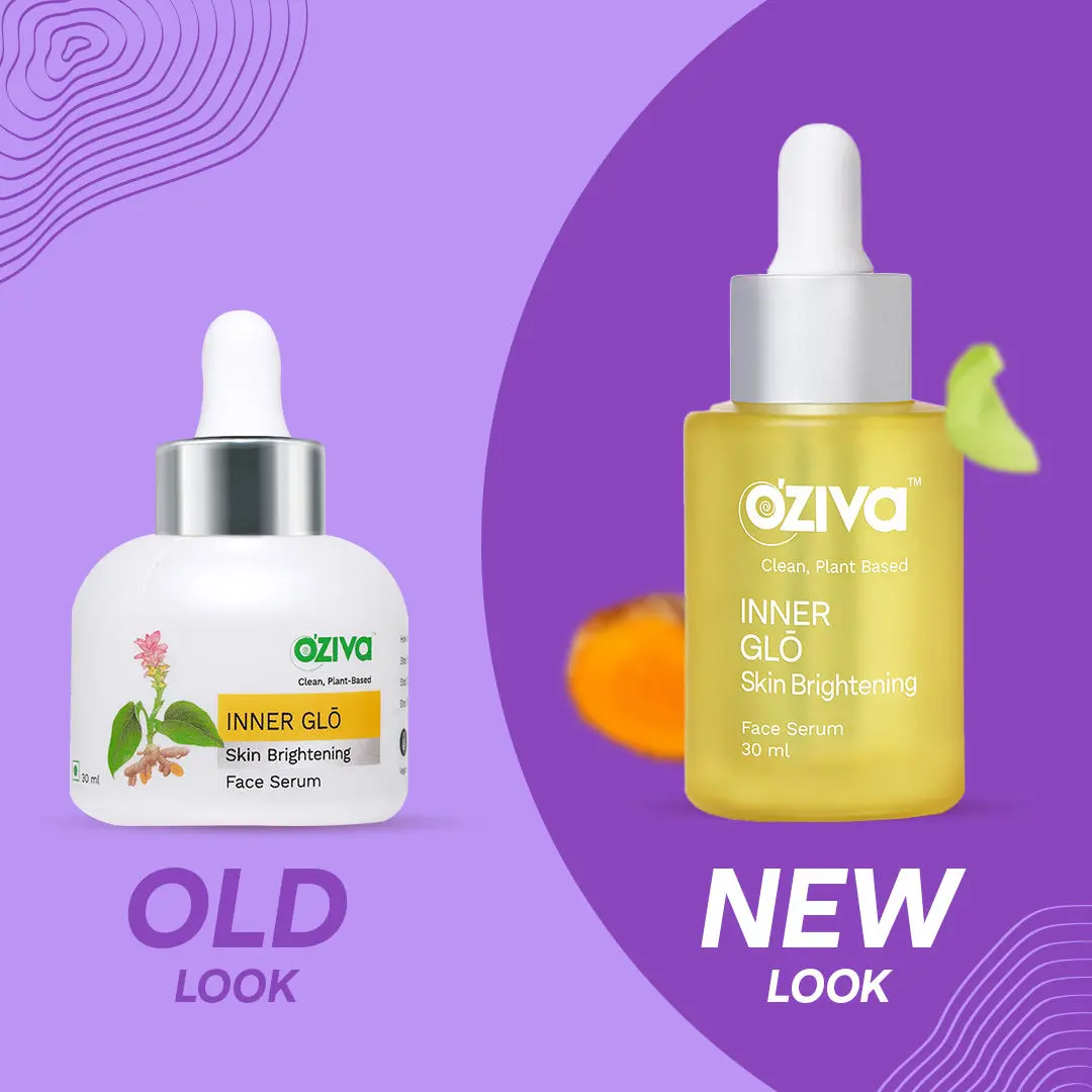 OZiva Inner Glo Skin Brightening Face Serum (with Phyto Vitamin C, Turmeric & Rice Bran) for 3X Increase In Radiance