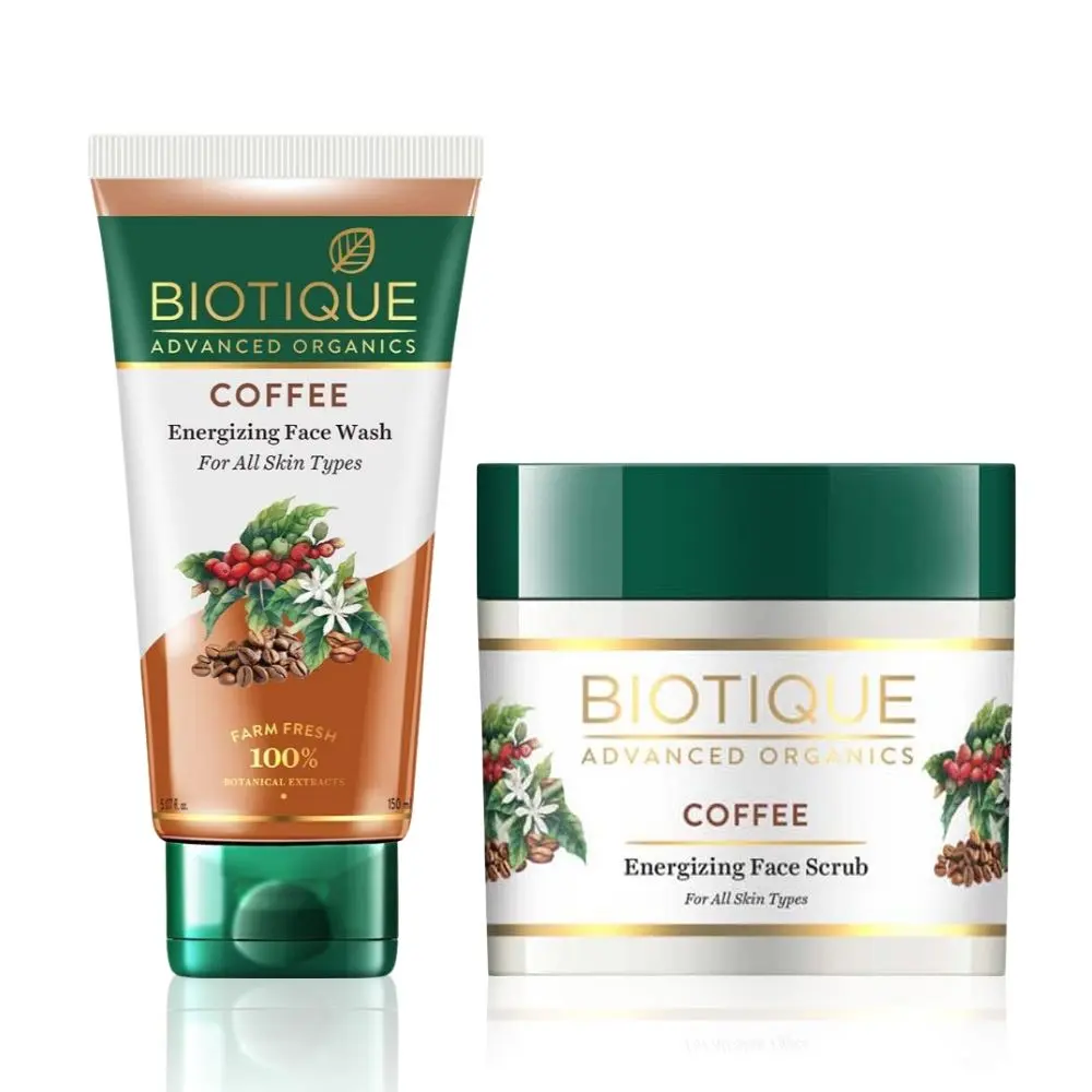 Biotique Advanced Organics Coffee Face Wash 150ml + Scrub 50g combo