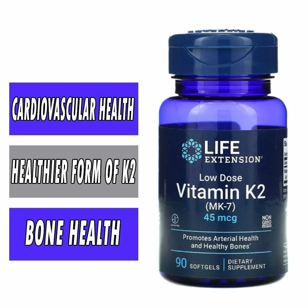 Life Extension Low Dose Vitamin K2 - 45 mcg - 90 Softgels - Heart Health