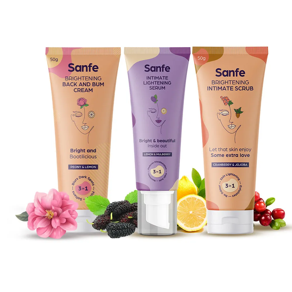 Sanfe Intimate Starter Kit For Dark, Pigmented & Dry Inner Thighs and Sensitive Areas