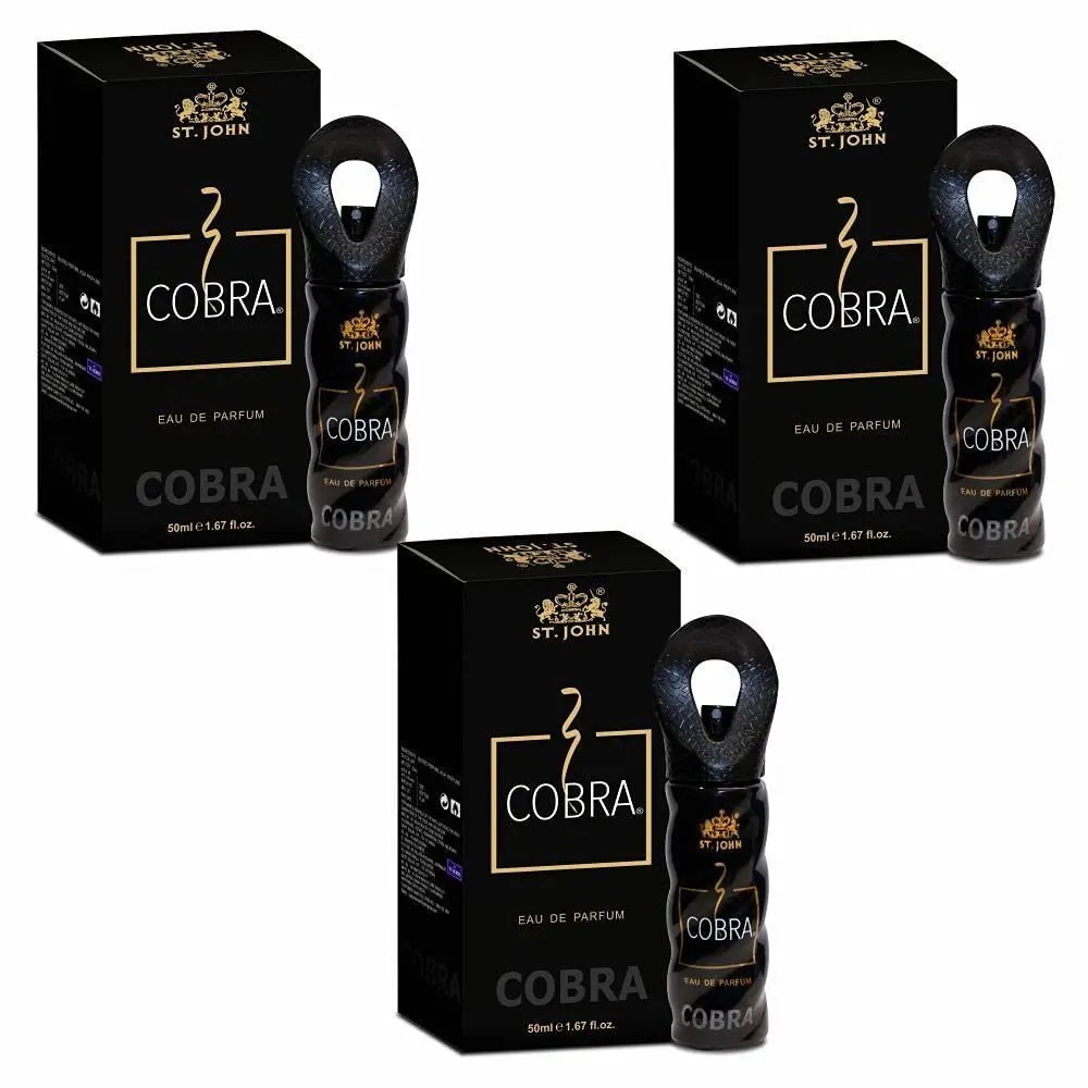 ST-JOHN Cobra Eau De Parfume for Men Long lasting Perfume 50ml Each (Pack of 3)