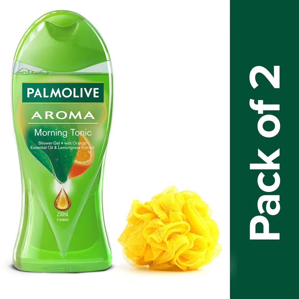 Palmolive Aroma Morning Tonic Body Wash (with Free Loofah) - Pack Of 2