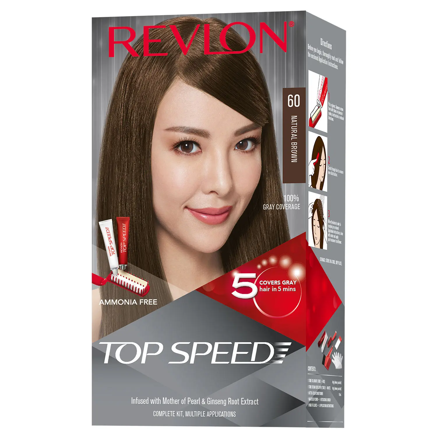 Revlon Top Speed Hair Color Woman-Natural Brown 60