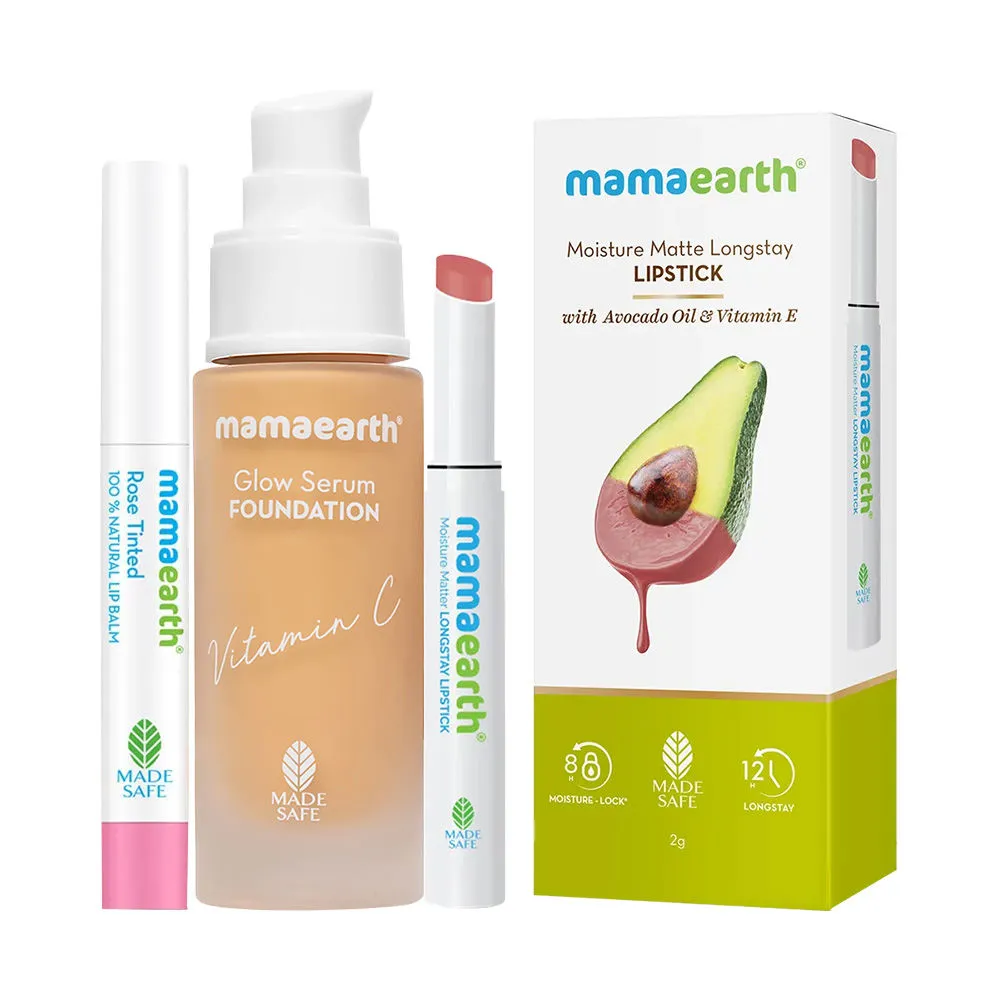 Mamaearth Lipstick + Lip Balm + Foundation