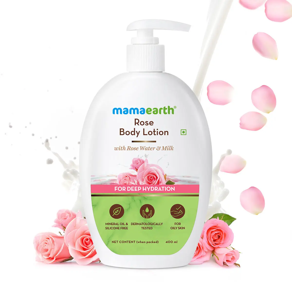 Mamaearth Rose Body Lotion with Rose Water and Milk For Deep Hydration (400 ml)