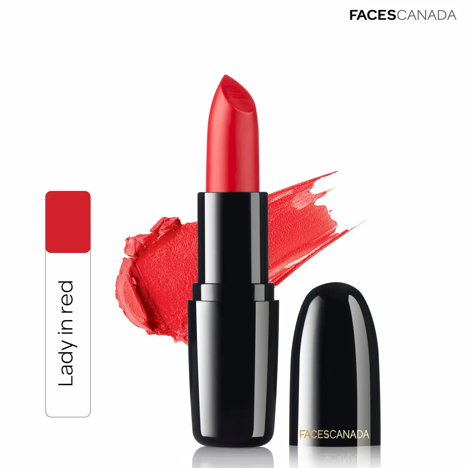 Faces Canada Weightless Creme Lipstick |Jojoba and Almond Oil | Highly pigmented | Smooth One Stroke Color | Keeps Lips Moisturized | Lady In Red 4g