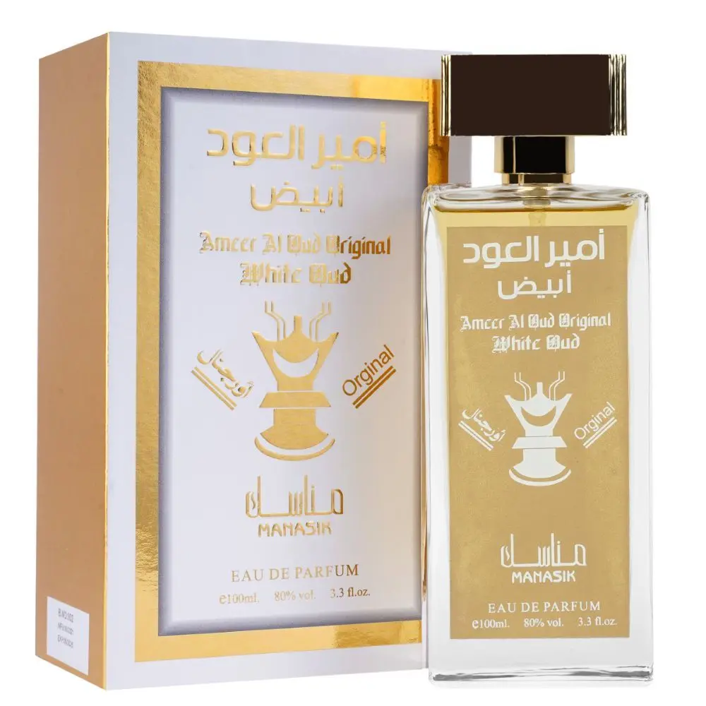 MANASIK Ameer Al Oud Orginal White Oud Eau De Parfume for Men & Women, Fabric Spray Perfume, Long Lasting Fragrance 100 ml