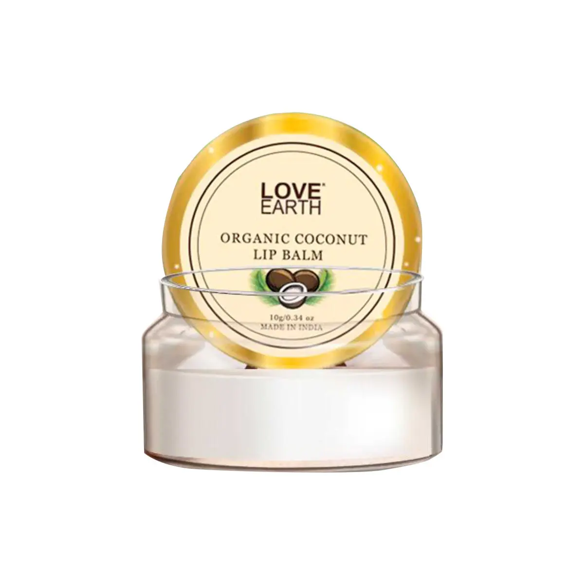 Love Earth Coconut Lip Balm For Dry & Chapped Lips, An Ayurvedic Lip Moisturizer With Vitamin E, Shea Butter & Cocoa Butter 10gm