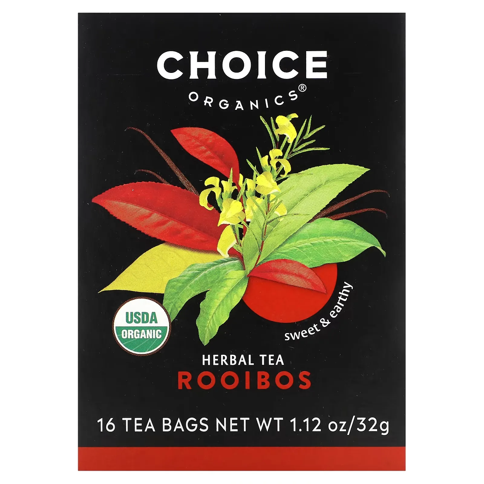 Herbal Tea, Rooibos, Caffeine-Free, 16 Tea Bags, 1.12 oz (32 g)