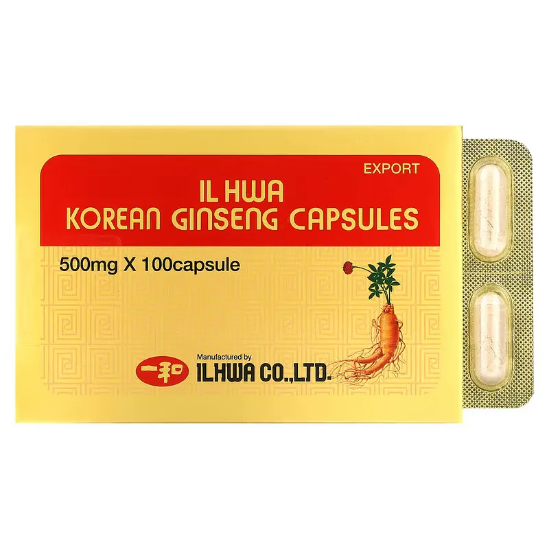 Korean Ginseng Capsules, 500 mg, 100 Capsules