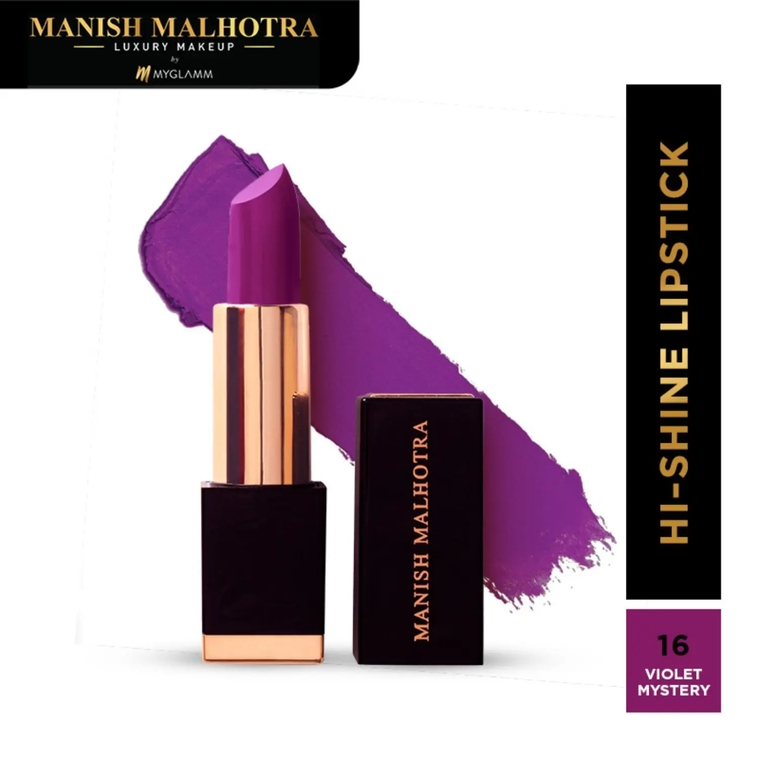 Manish Malhotra Beauty By MyGlamm Hi-Shine Lipstick-Violet Mystery-4gm