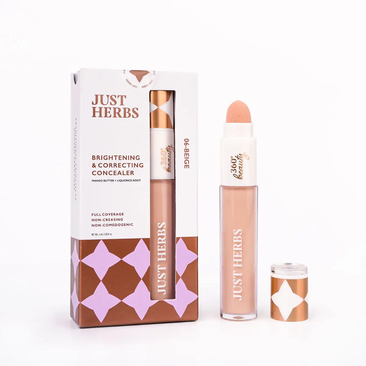 Just Herbs Spot Brightening And Correcting Full Coverage Face Make Up Concealer, Beige- 6ML