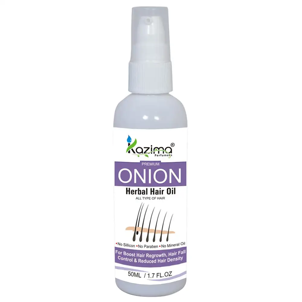 Kazima Onion Herbal Hair Oil,  50 ml  for Boost Hair Regrowth, Hair Fall Control & Reduced Hiar Density