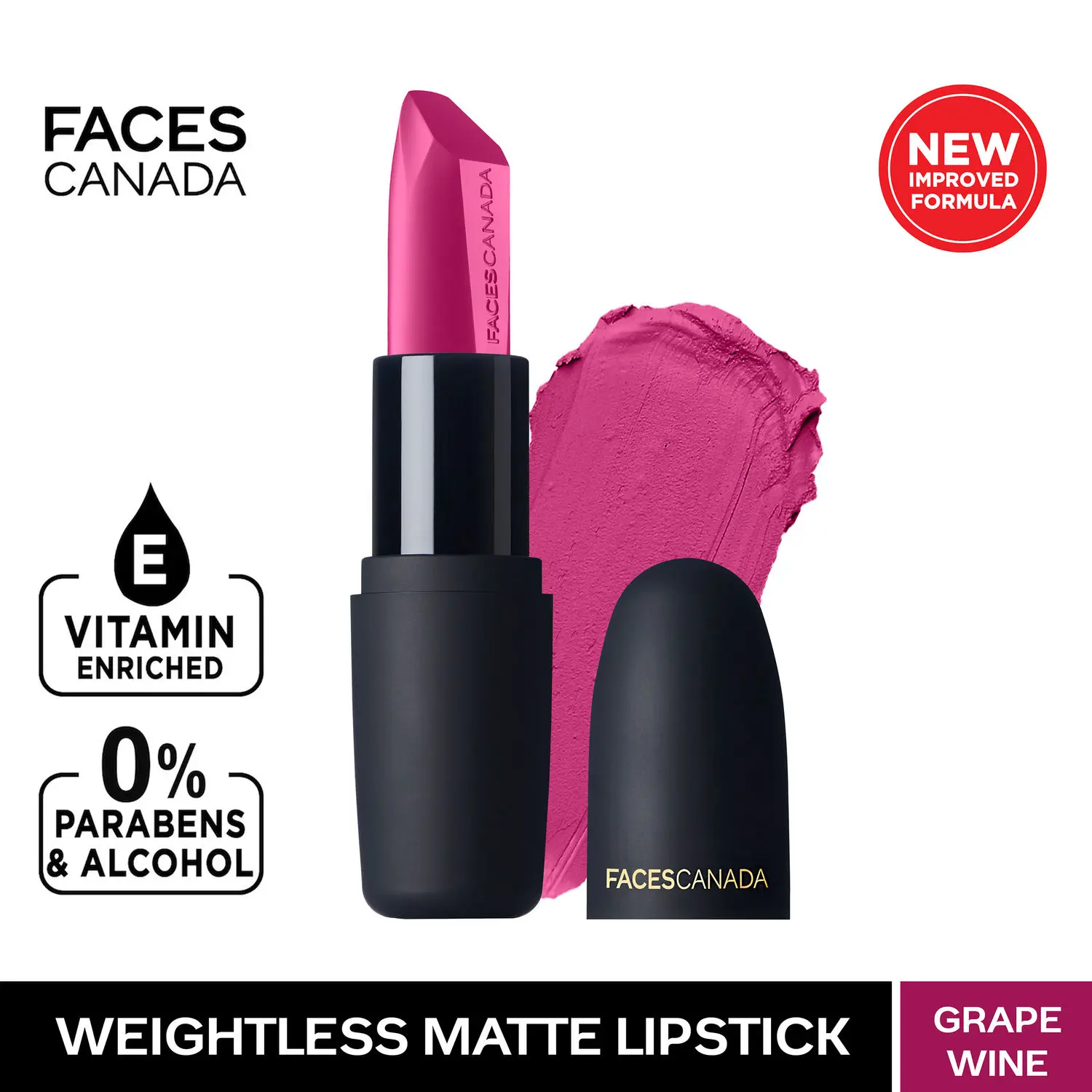 Faces Canada Weightless Matte Finish Lipstick Grape Wine P01 (4.5 g)