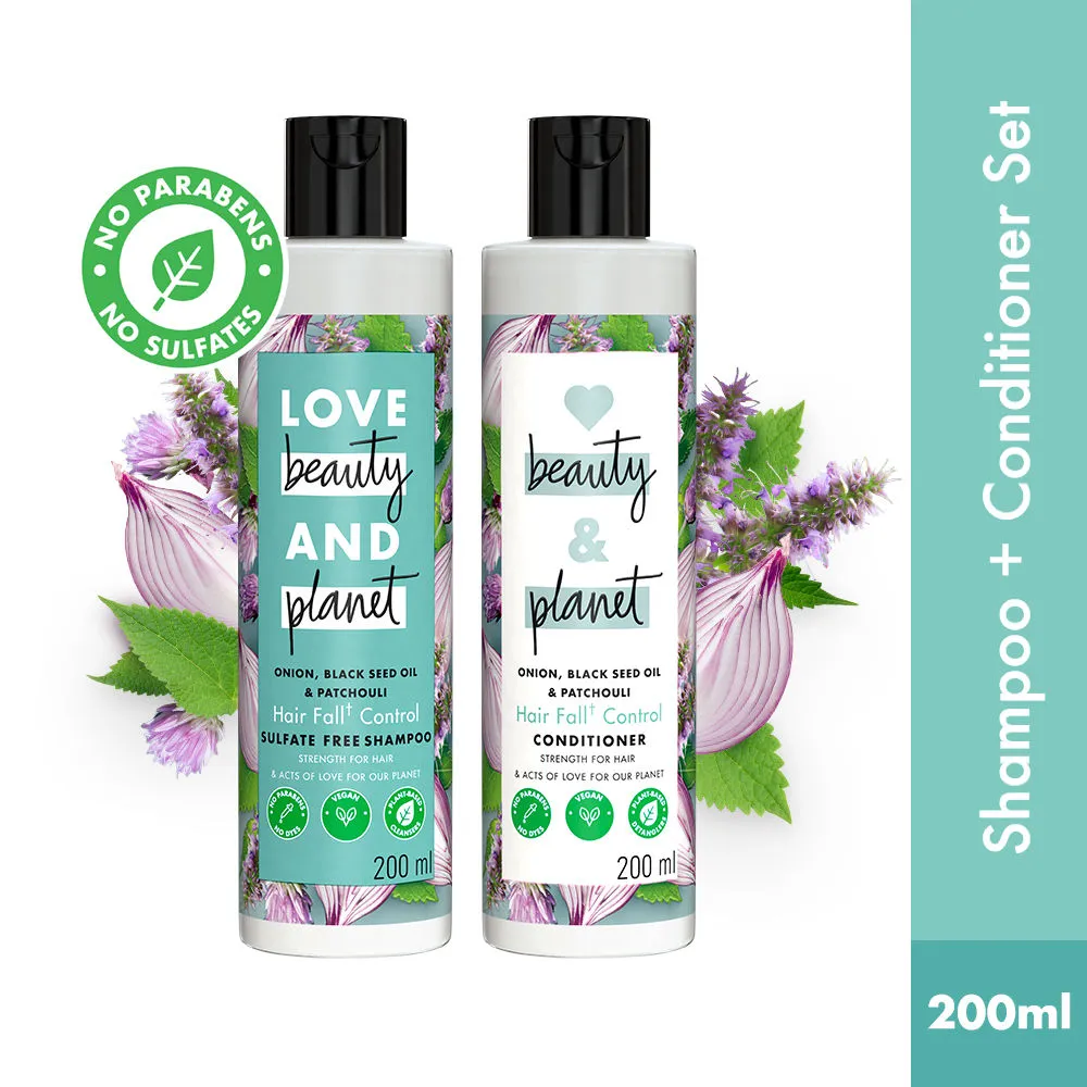 Love Beauty & Planet Onion Black Seed & Patchouli Hairfall Control Shampoo & Conditioner