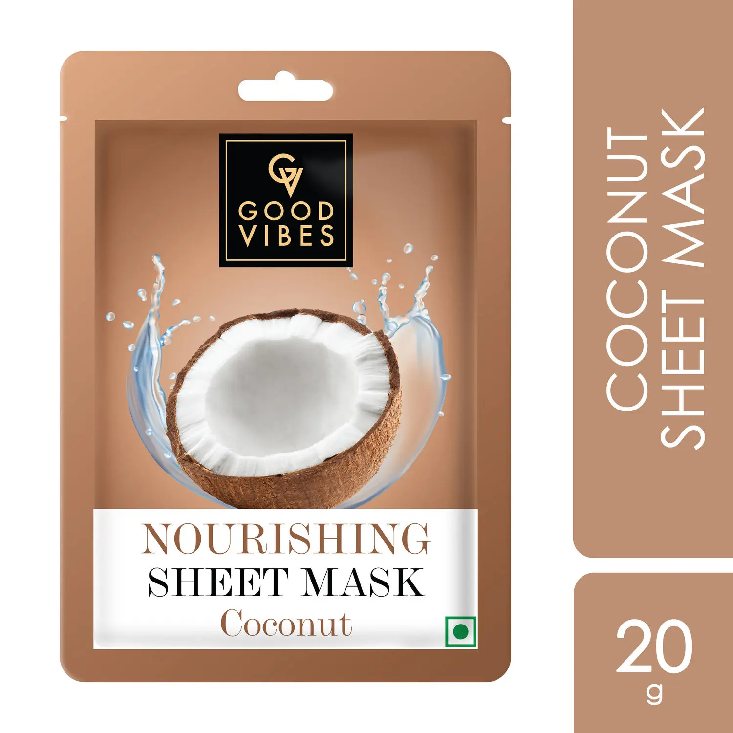 Good Vibes Coconut Nourishing Sheet Mask | For Soft, Bright & Smooth Skin | Moisturizes Skin, Treats Rough & Dull Skin (20 g)