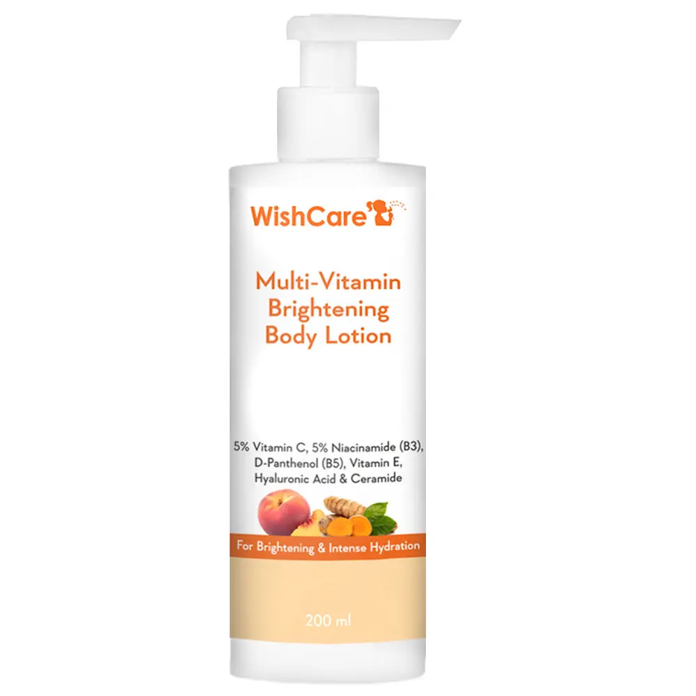 WishCare Multi-Vitamin Brightening Body Lotion - 5% Vitamin C,5% Niacinamide(B3), D-Panthenol(B5), Vitamin-E, Hyaluronic Acid & Ceramide