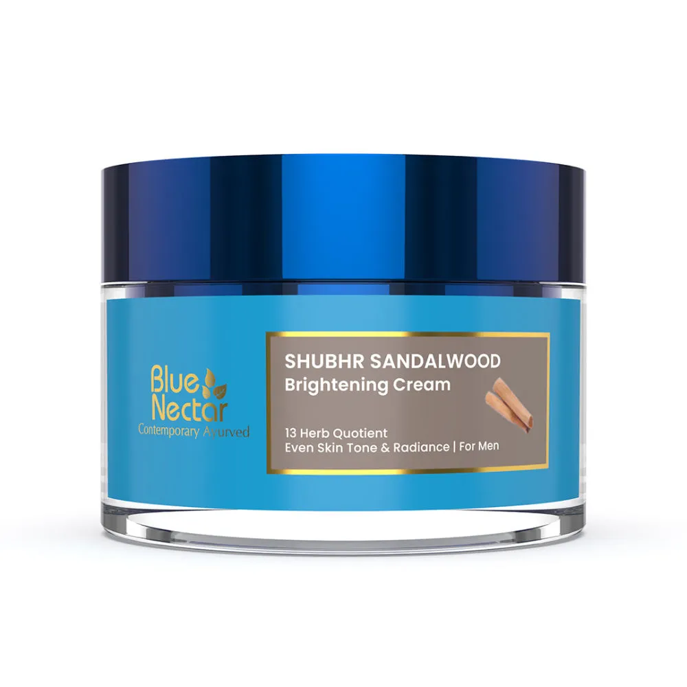 Blue Nectar Ayurvedic Face Cream for Men Skin Glow, Brightening Sandalwood Men Face Cream