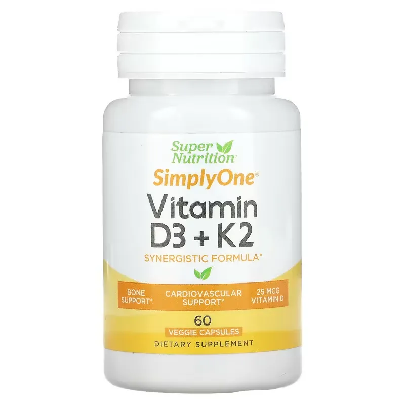 Vitamin D3 + K2,  60 Veggie Capsules