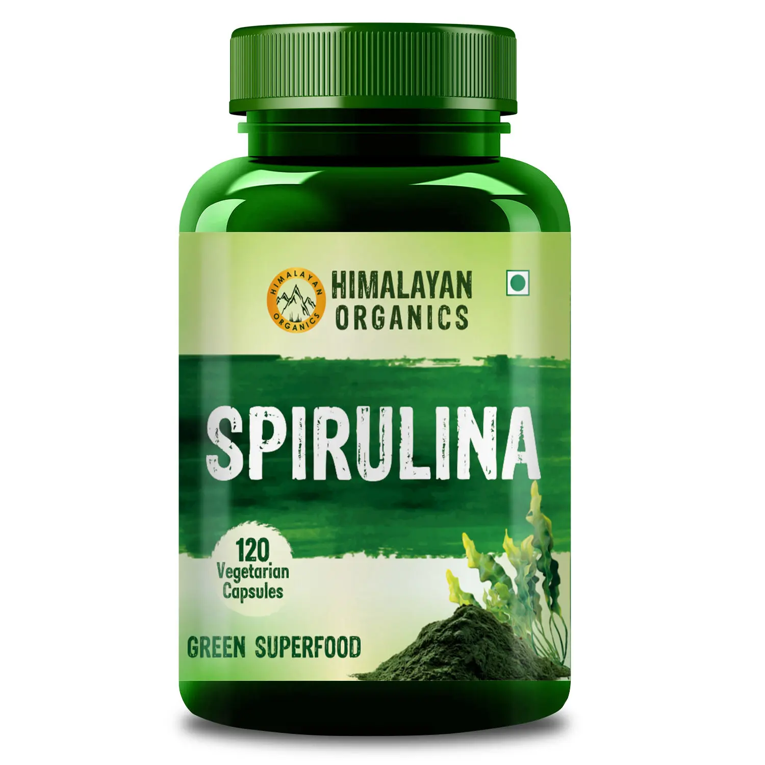 Himalayan Organics Spirulina - 2000mg - 120 Veg Capsules