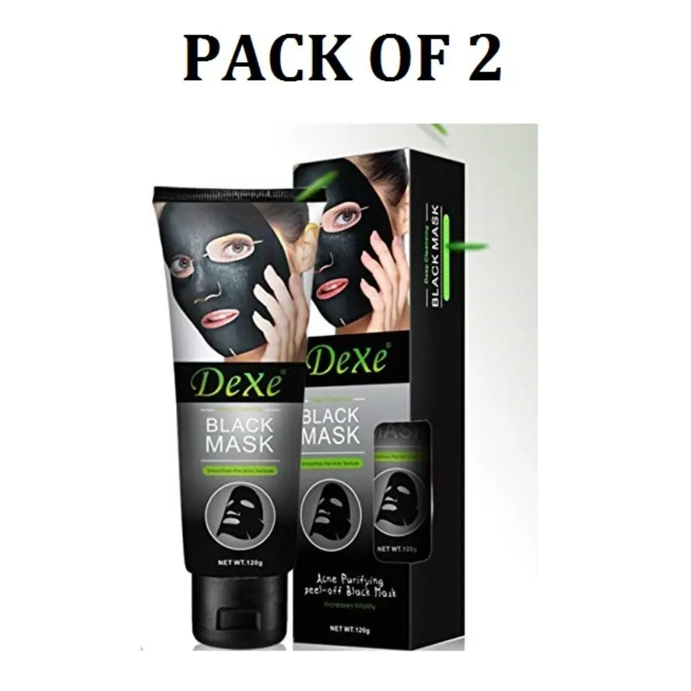 DEXE Black Charcoal Peel Off Mask - 120G - Pack of 2