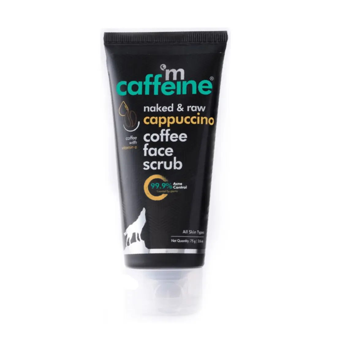 mCaffeine Cappuccino Coffee Face Scrub 75 gm for Oil and Acne Control | Reduces Spots and Pigmentation | With Coffee, Vitamin E and Cinnamon | Kills 99.9% Acne Causing Germs