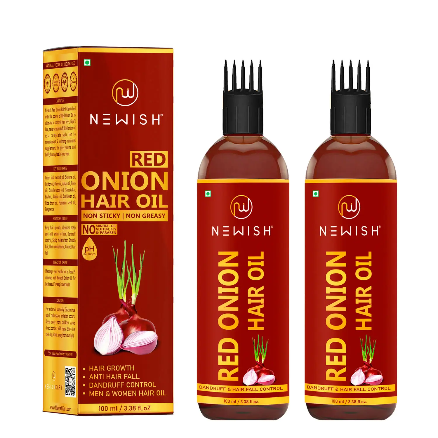 Newish Onion hair oil for hair growth (100 ml) (PACK OF 2)