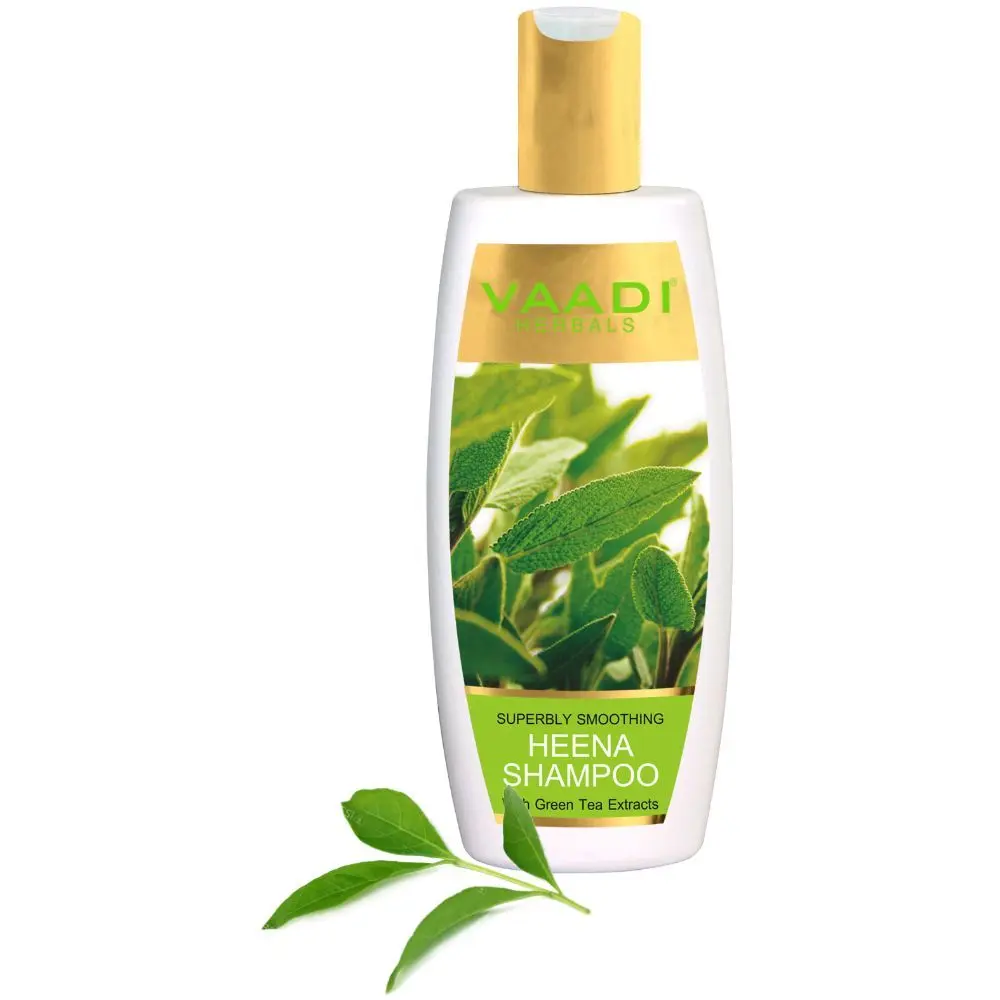 Vaadi Herbals Superbly Smoothing Heena Shampoo with Green Tea Extracts (350 ml)