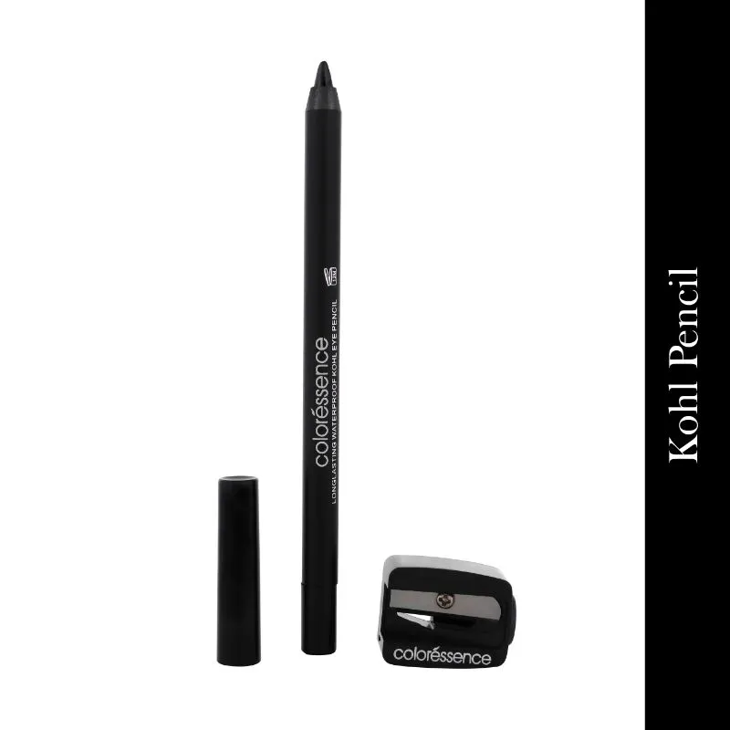 Coloressence HD Kohl Pencil, Intense 8 Hrs Stay Waterproof Smudge Proof Kajal, Free Sharpener