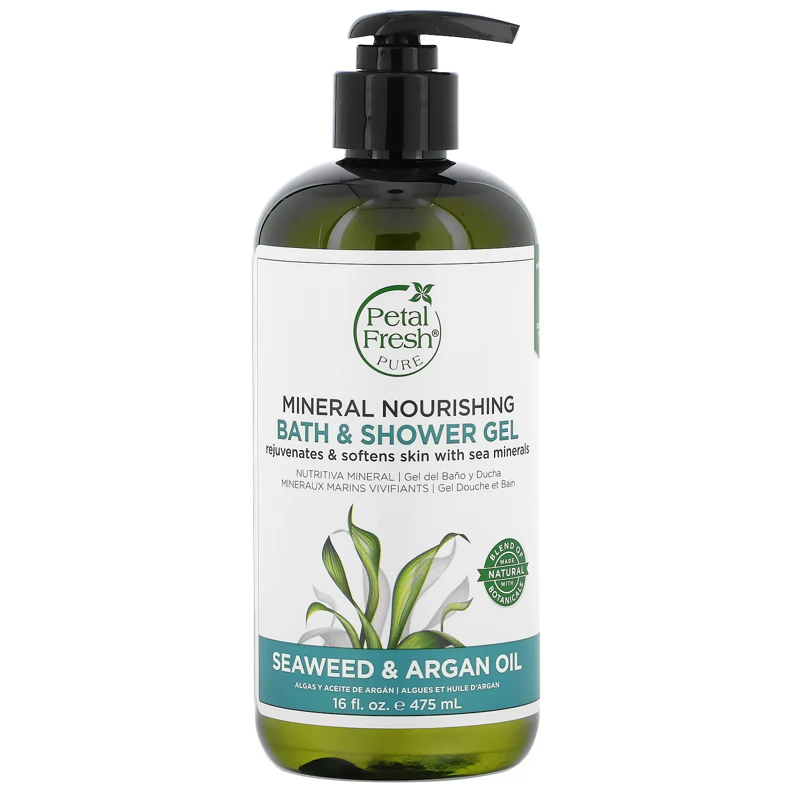 Mineral Nourishing Bath & Shower Gel, Seaweed & Argan Oil, 16 fl oz (475 ml)