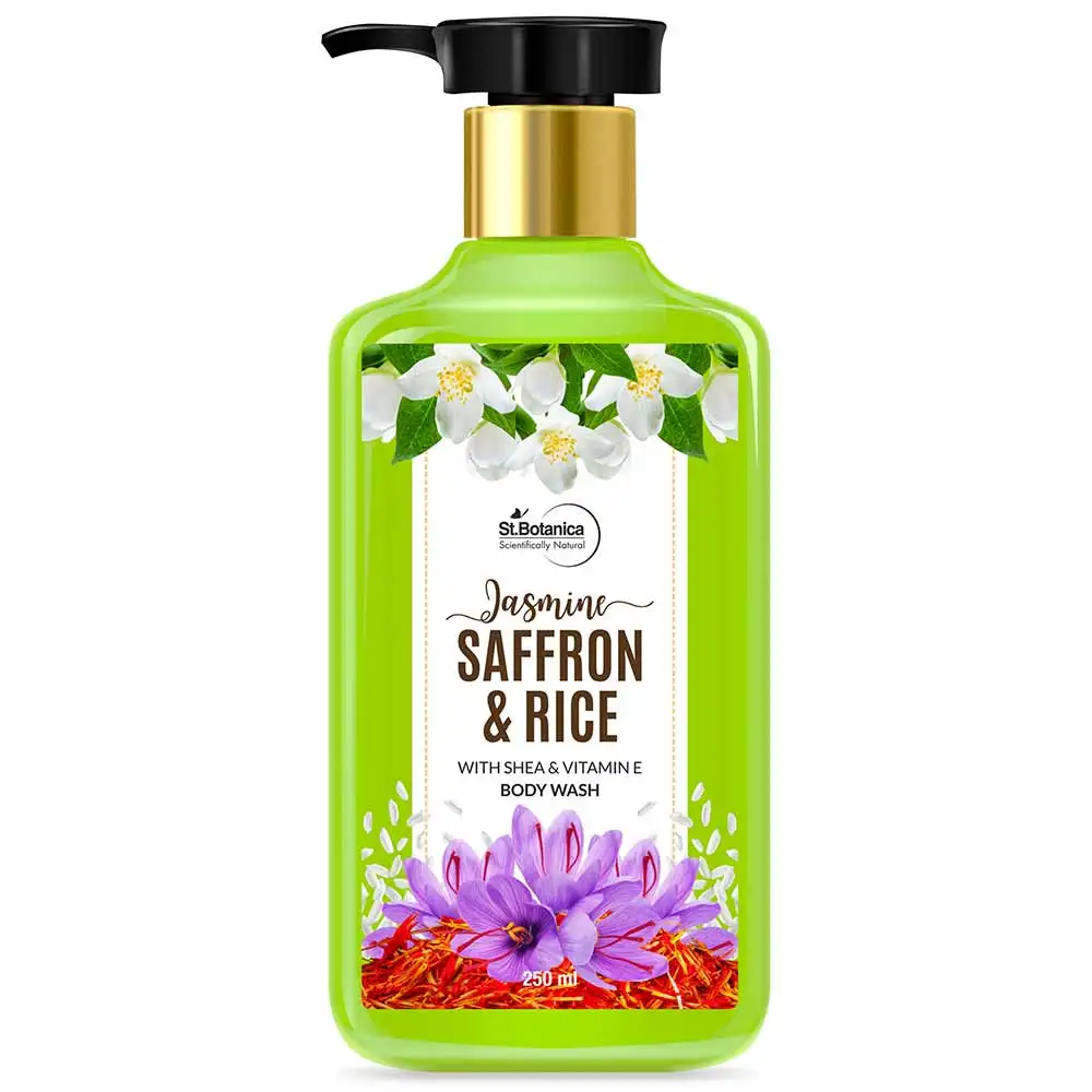 St.Botanica Jasmine Saffron & Rice With Shea & Vitamin E Body Wash,  250 ml  All Skin Type