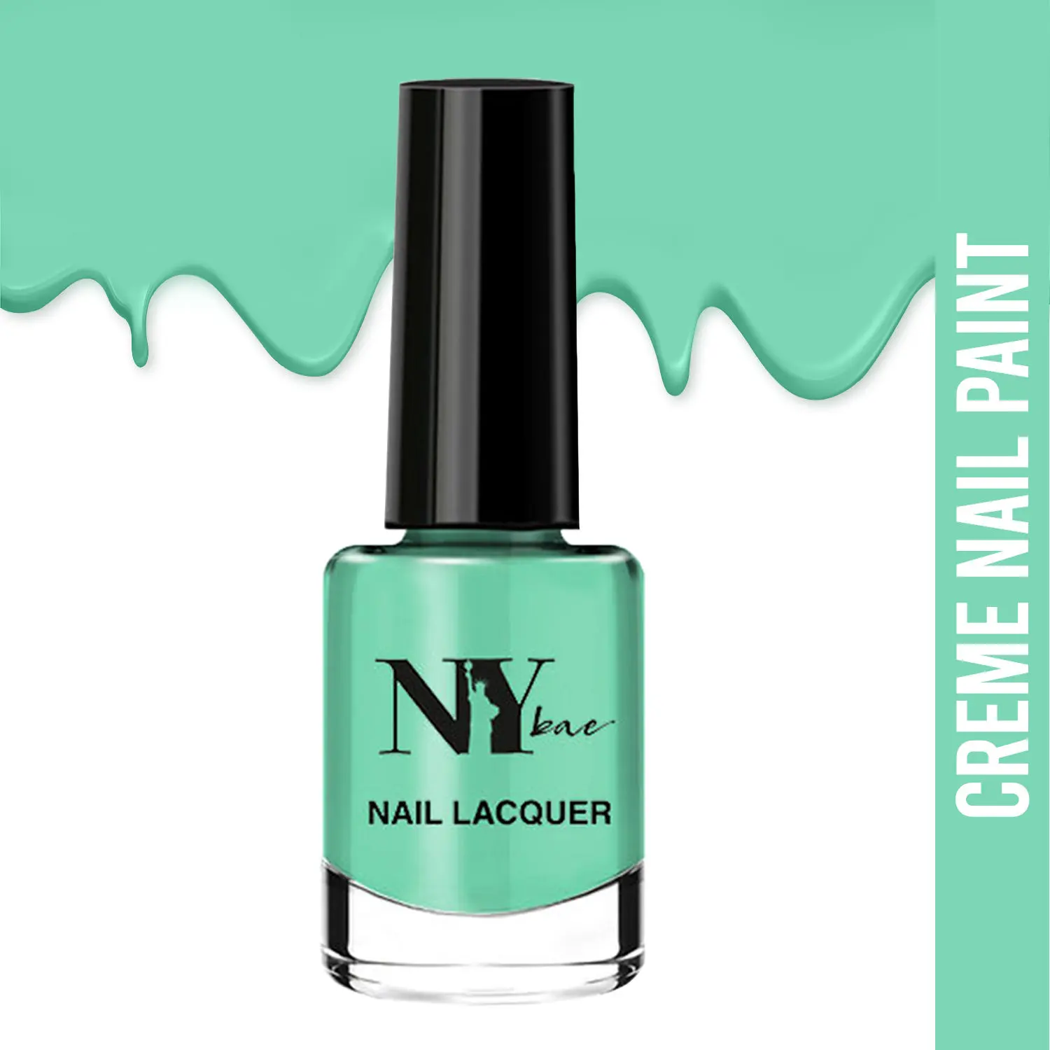 NY Bae Creme Nail Enamel - Pizza 8 (6 ml) | Green | Smooth Creamy Finish | Rich Colour Payoff | Chip Resistant | Quick Drying | One Swipe Application | Vegan | Cruelty & Lead Free | Non-Toxic