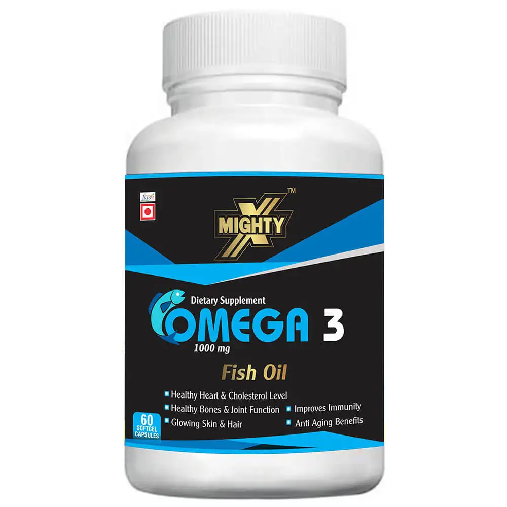 MightyX Omega 3 Fish Oil,  60 capsules