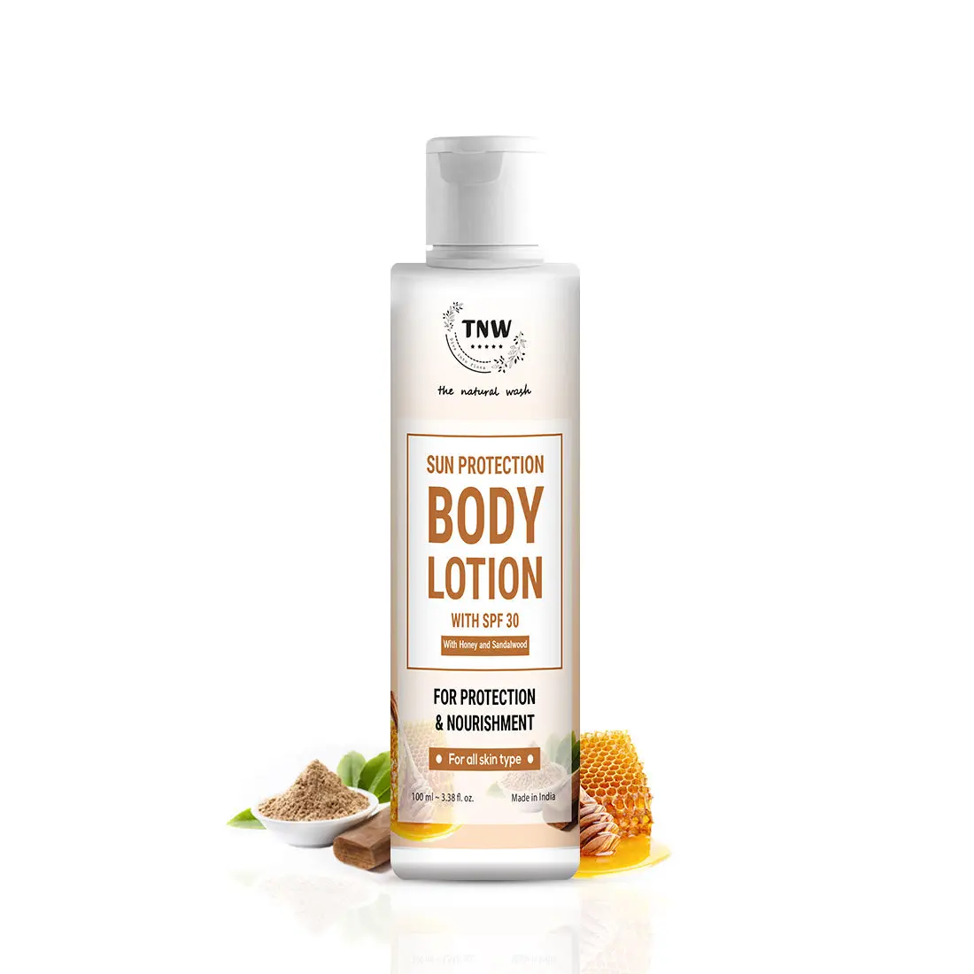 TNW -The Natural Wash Sun Protection Body Lotion with SPF 30 | With Sandalwood and Honey | SPF Body Lotion