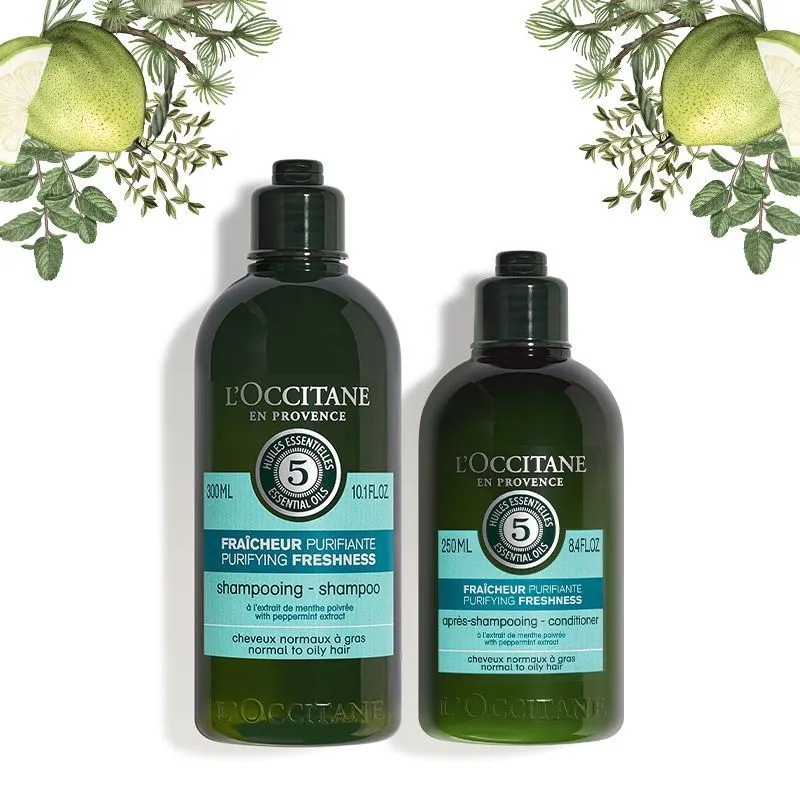 L'Occitane Oily Hair Care Pack With Shampoo + Conditioner & Sulfate Free