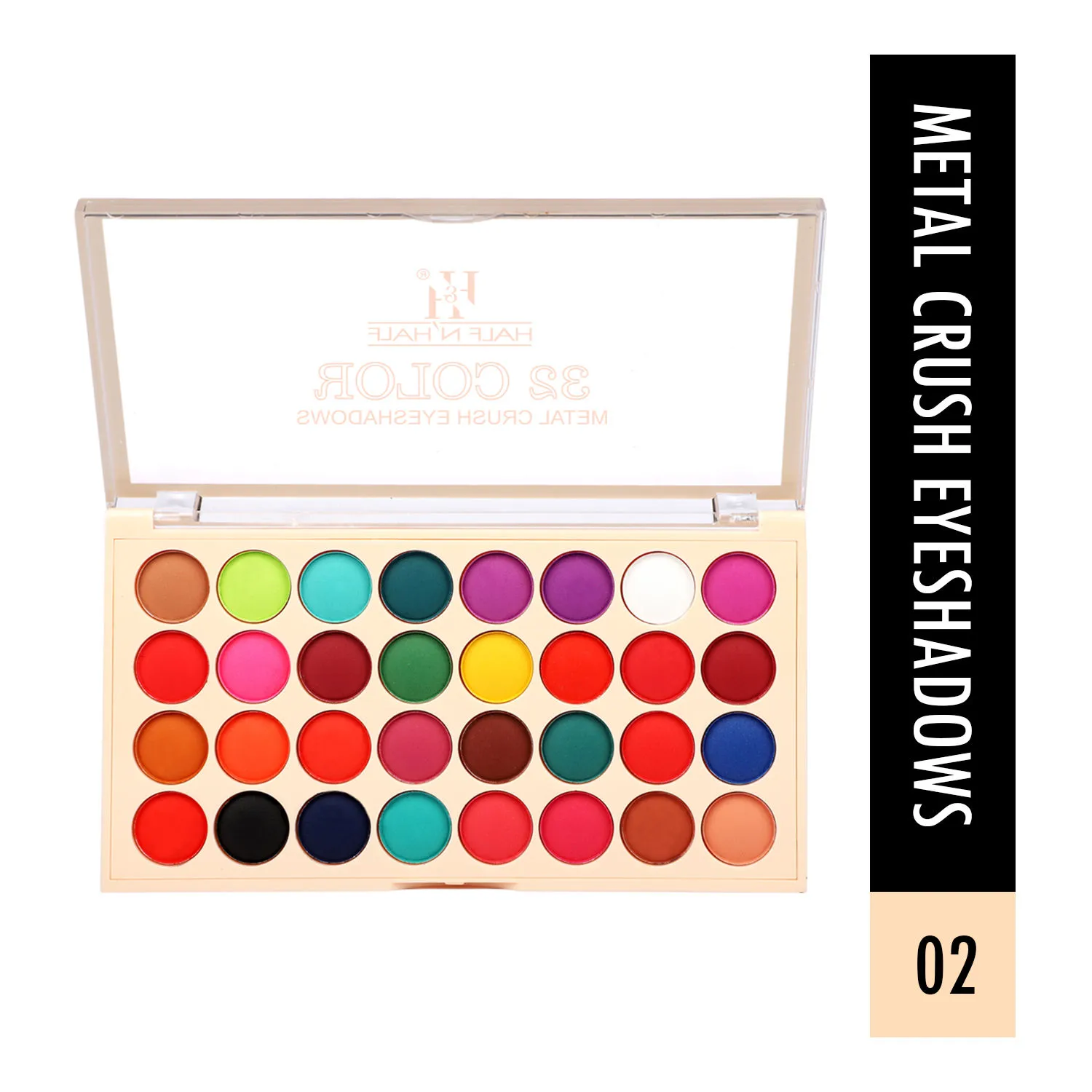 Half N Half 32 Colour Metal Crush Eyeshadows - Multicolor 02