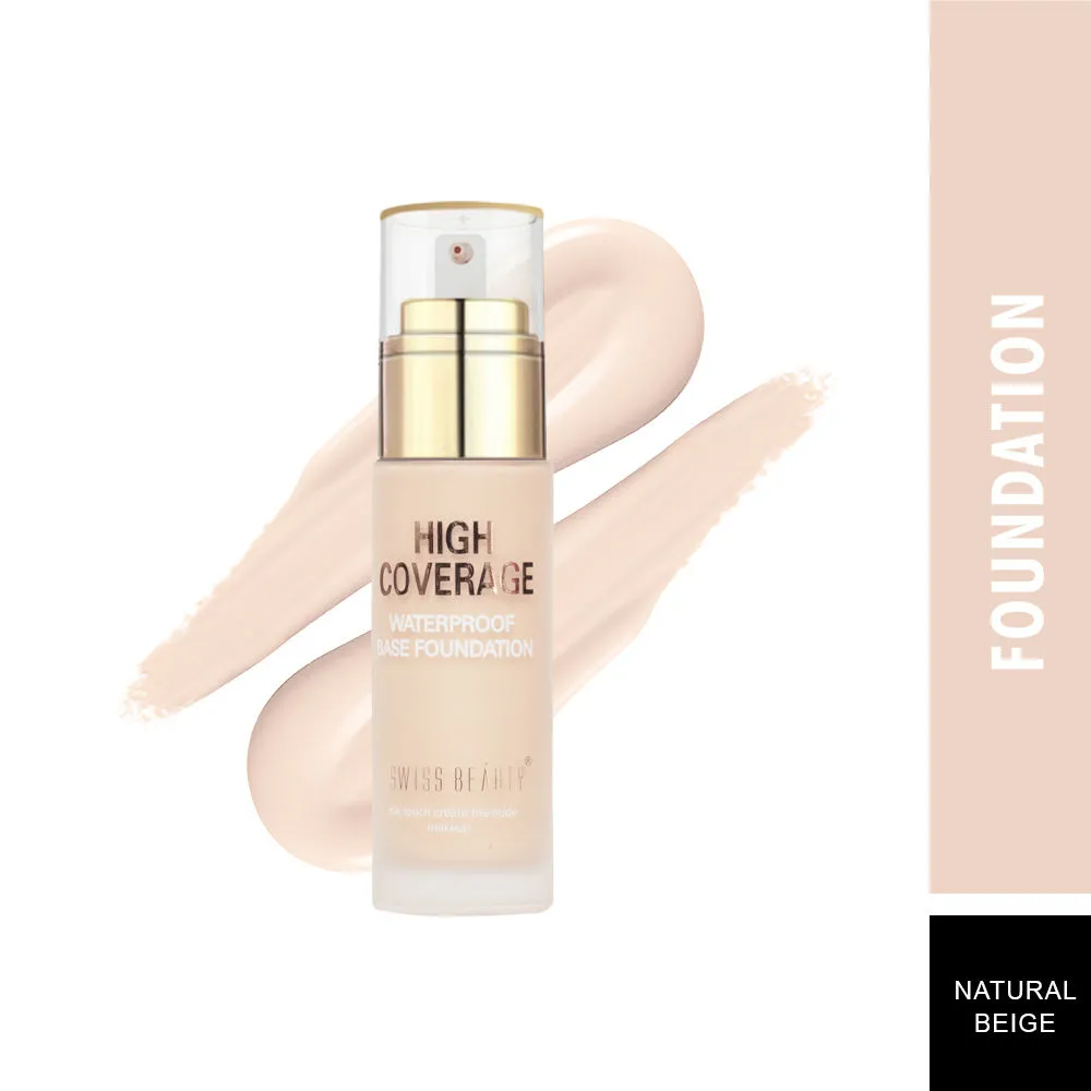 Swiss Beauty High Coverage Waterproof Base Foundation - 03 Natural Beige