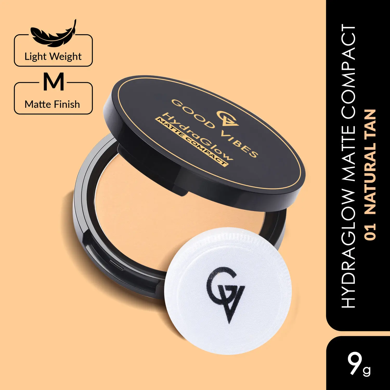 Good Vibes HydraGlow Matte Compact- Natural Tan 02 (9g)