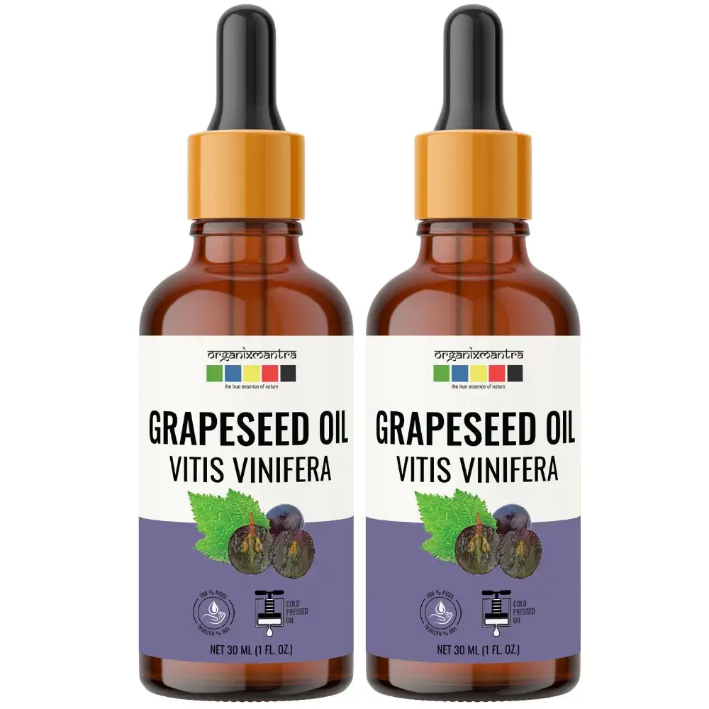 Organix Mantra Grapeseed Oil,  30 ml  Cold Pressed Oil (Pack of 2)