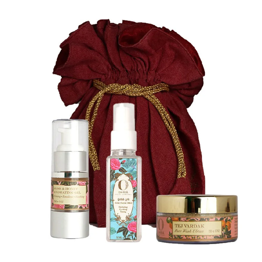 Ohria Ayurveda Mini Beauty Ritual - Hydrtating Gel + Facial Mist + Face Wash Ubtan