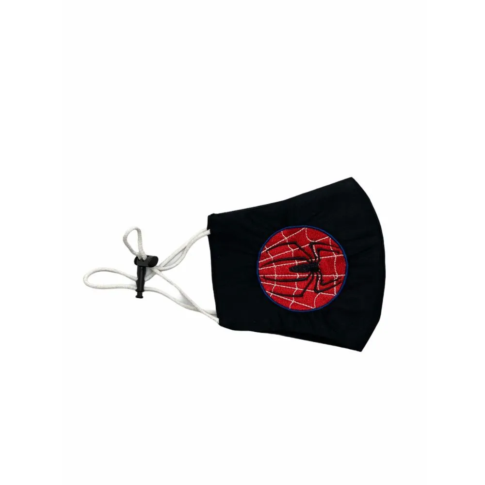 The Tie Hub Spider-man Black Embroidered Mask