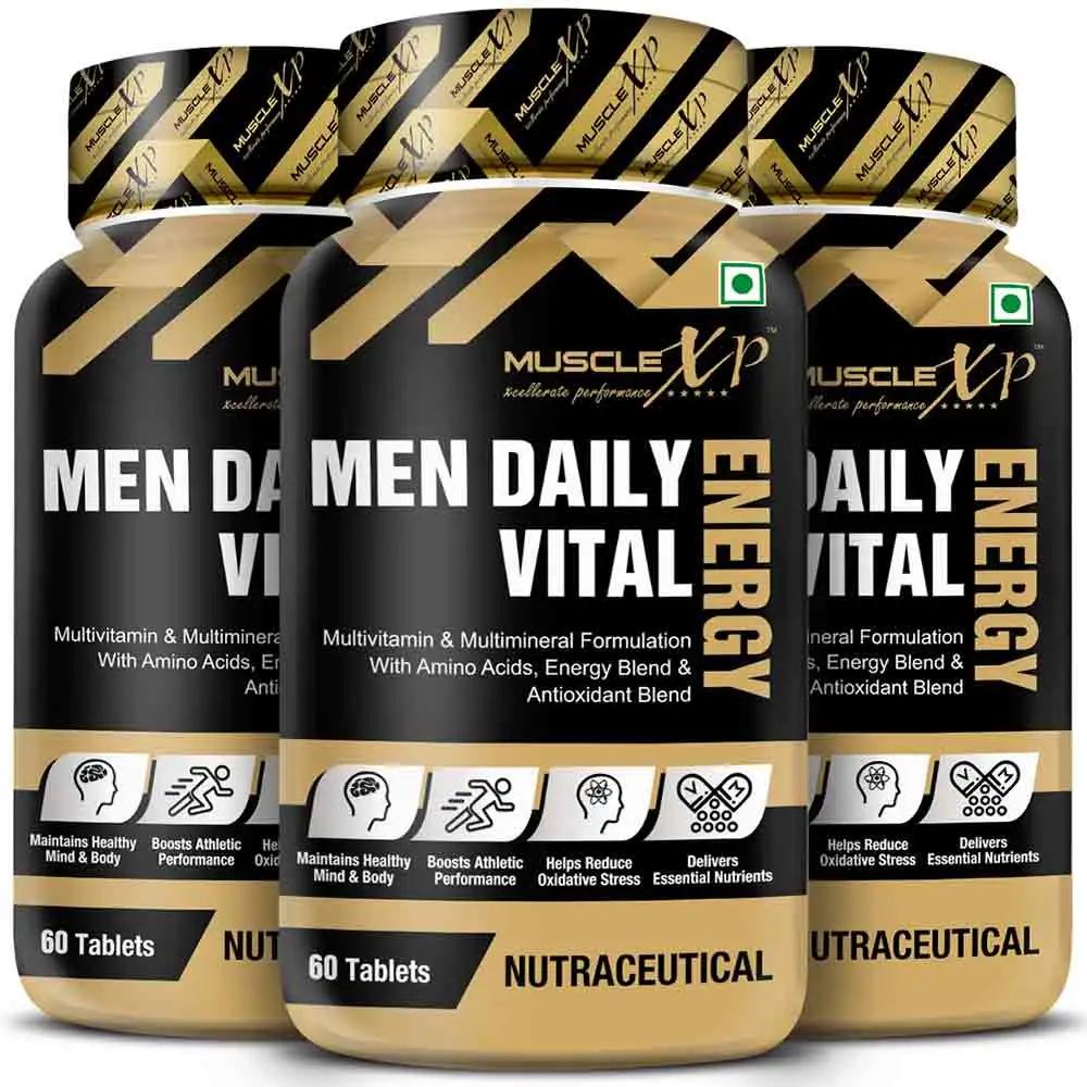 MuscleXP Men Daily Vital Energy,  60 tablet(s)  Unflavoured Pack of 3