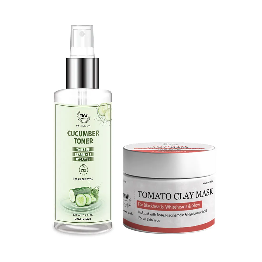 Combo of 2- Tomato Clay Mask 50gm + Cucumber Toner 100ml