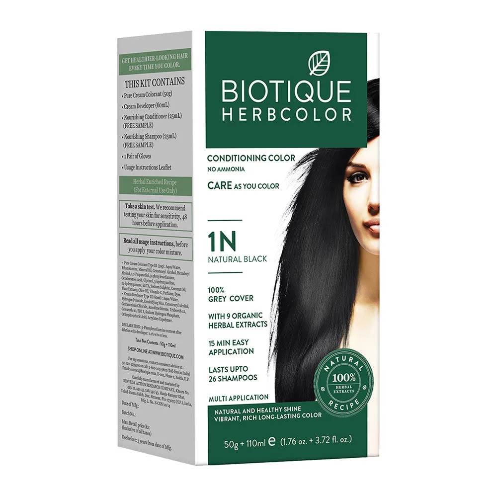 Biotique Herbcolor Hair Color 1N - Natural Black