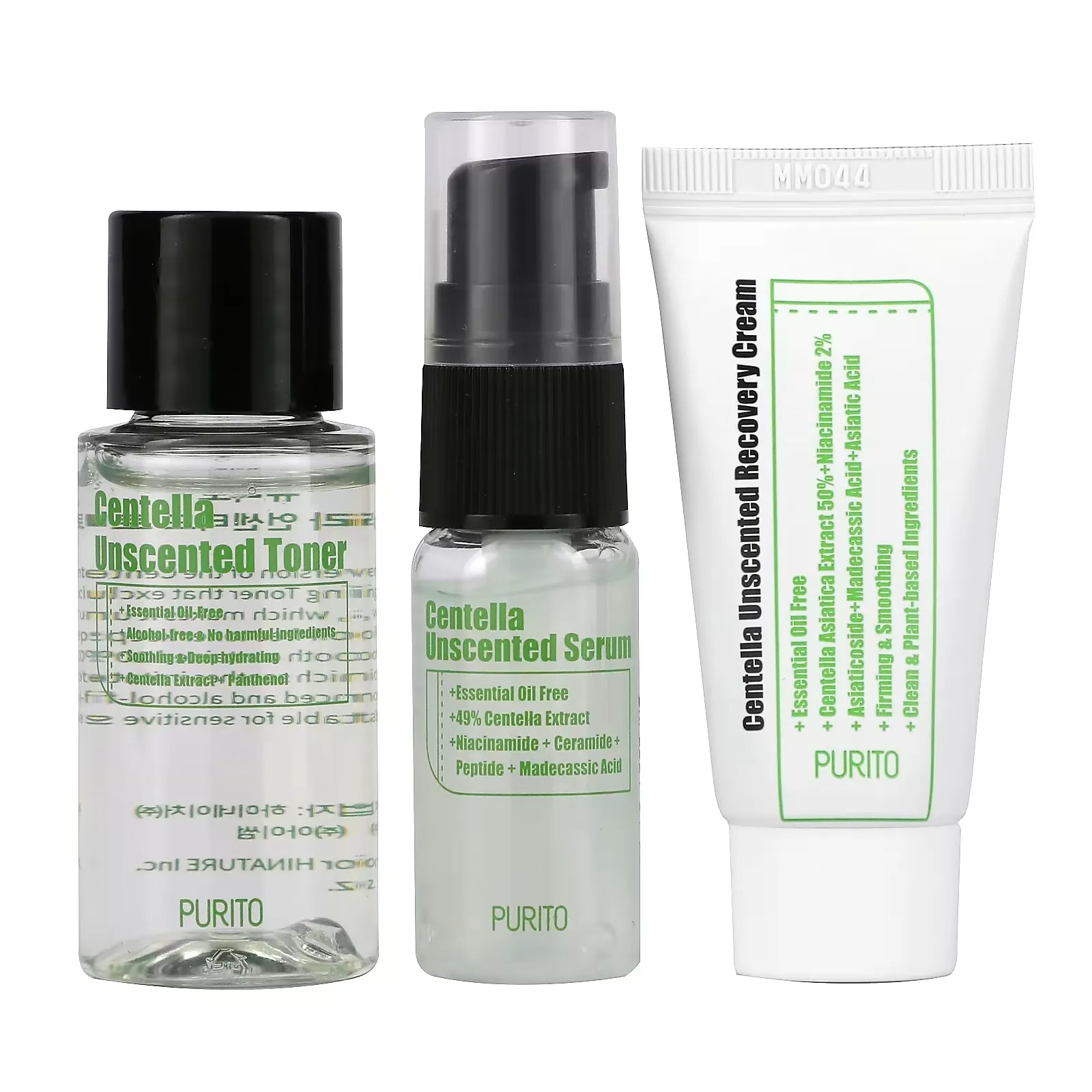 Centella Unscented Mini Kit, 3 Piece Kit