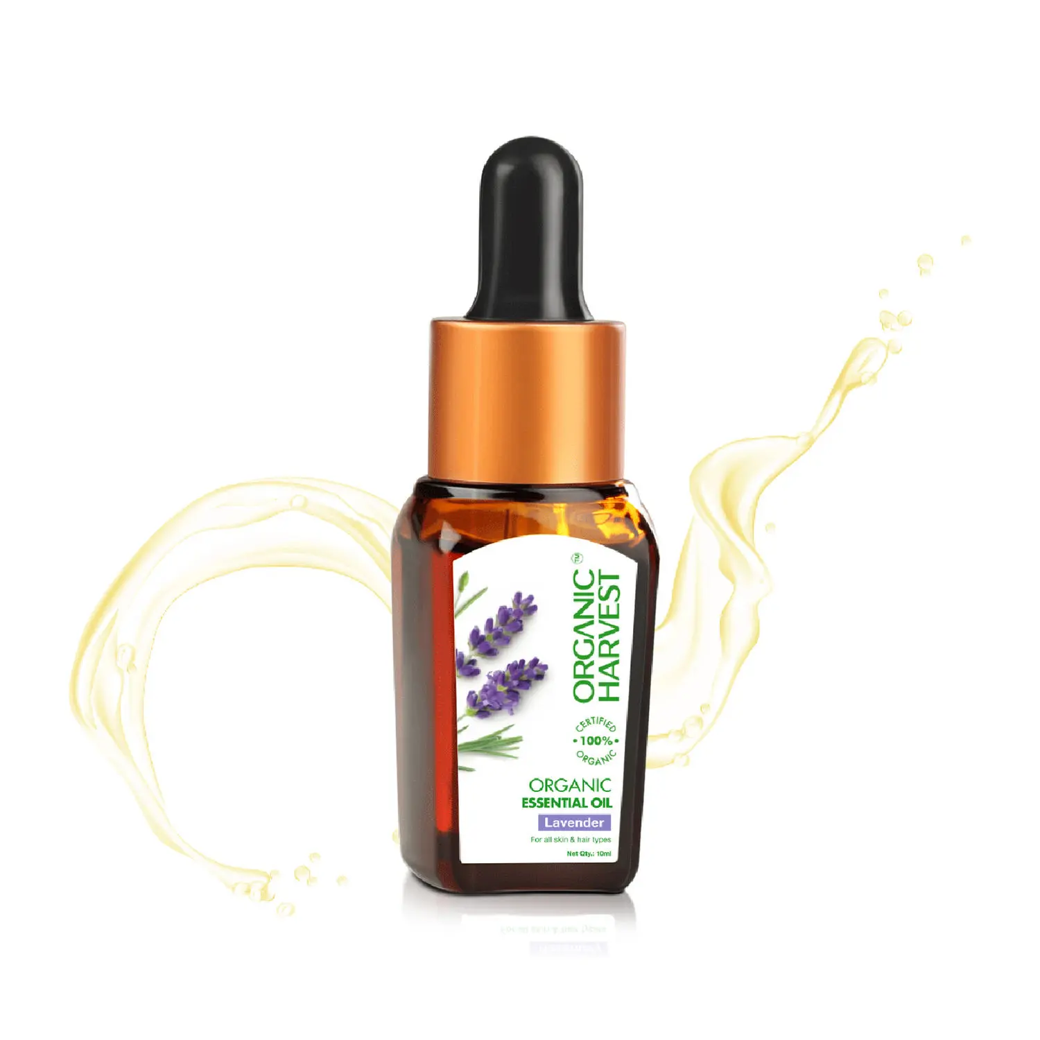 Organic Harvest Organic Essential Oil: Lavender | Essential Oil For Face Care, Skin Care & Hair Care | For Home Fragrance | 100% American Certified Organic | Sulphate & Paraben-free |10ml