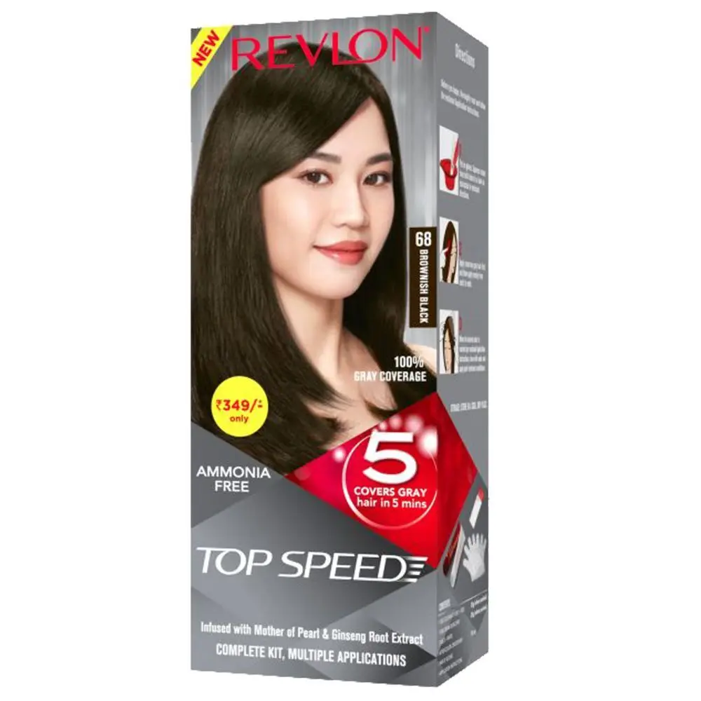 Revlon Top Speed Hair Color Small Pack Woman - Brownish Black 68