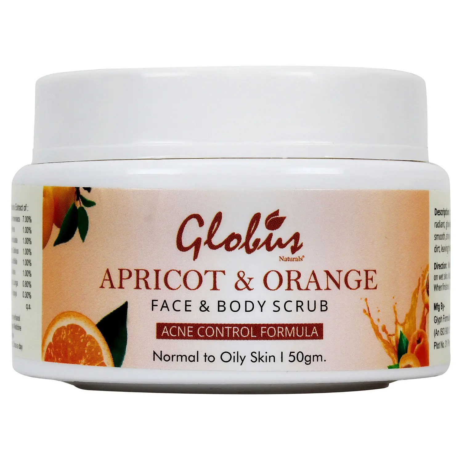 Globus Naturals Apricot & orange  Face & Body Scrub (50 g)