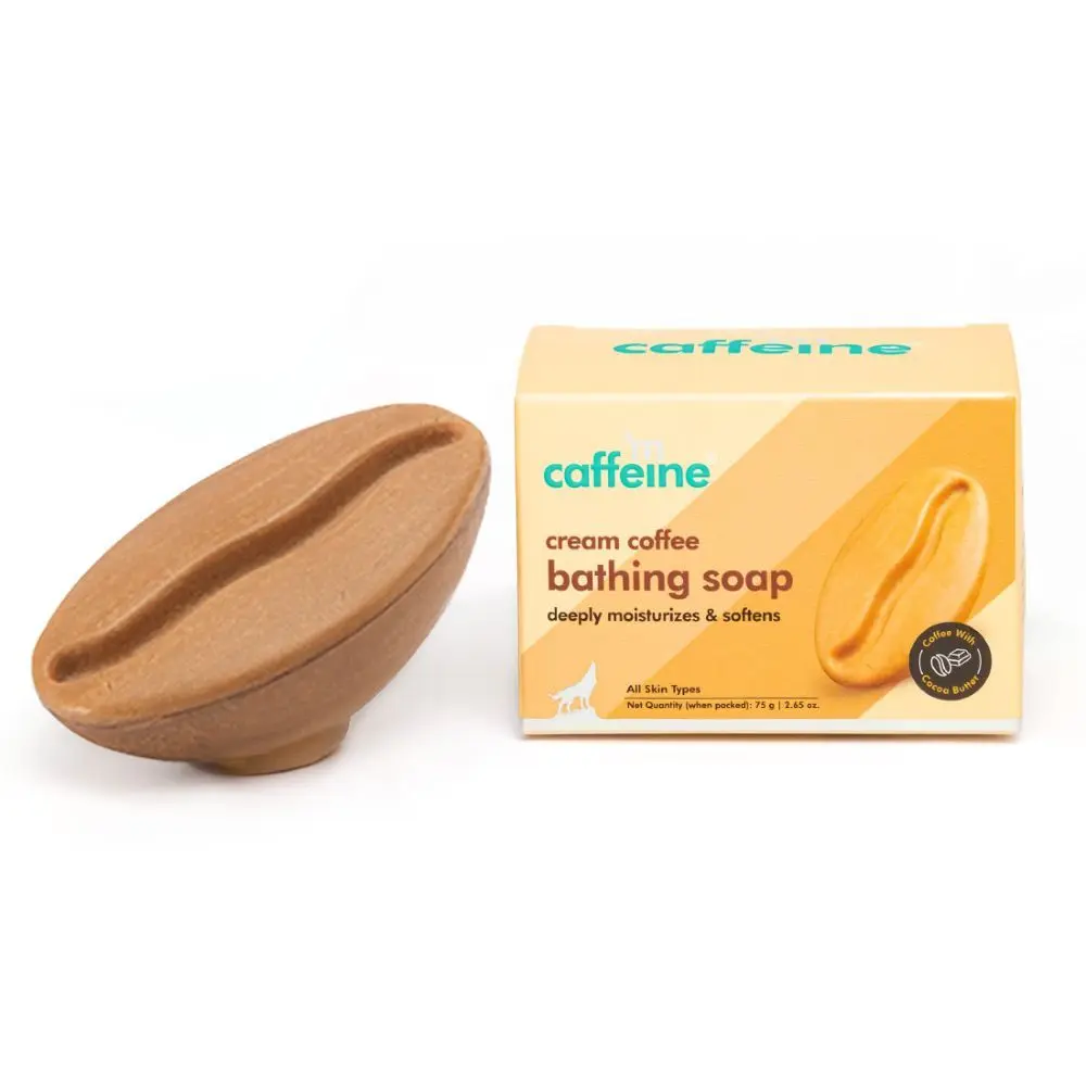 mCaffeine Cream Coffee Bathing Soap for Deep Moisturization | Softens, Nourishes & Tones Skin - Natural & 100% Vegan 75 gm