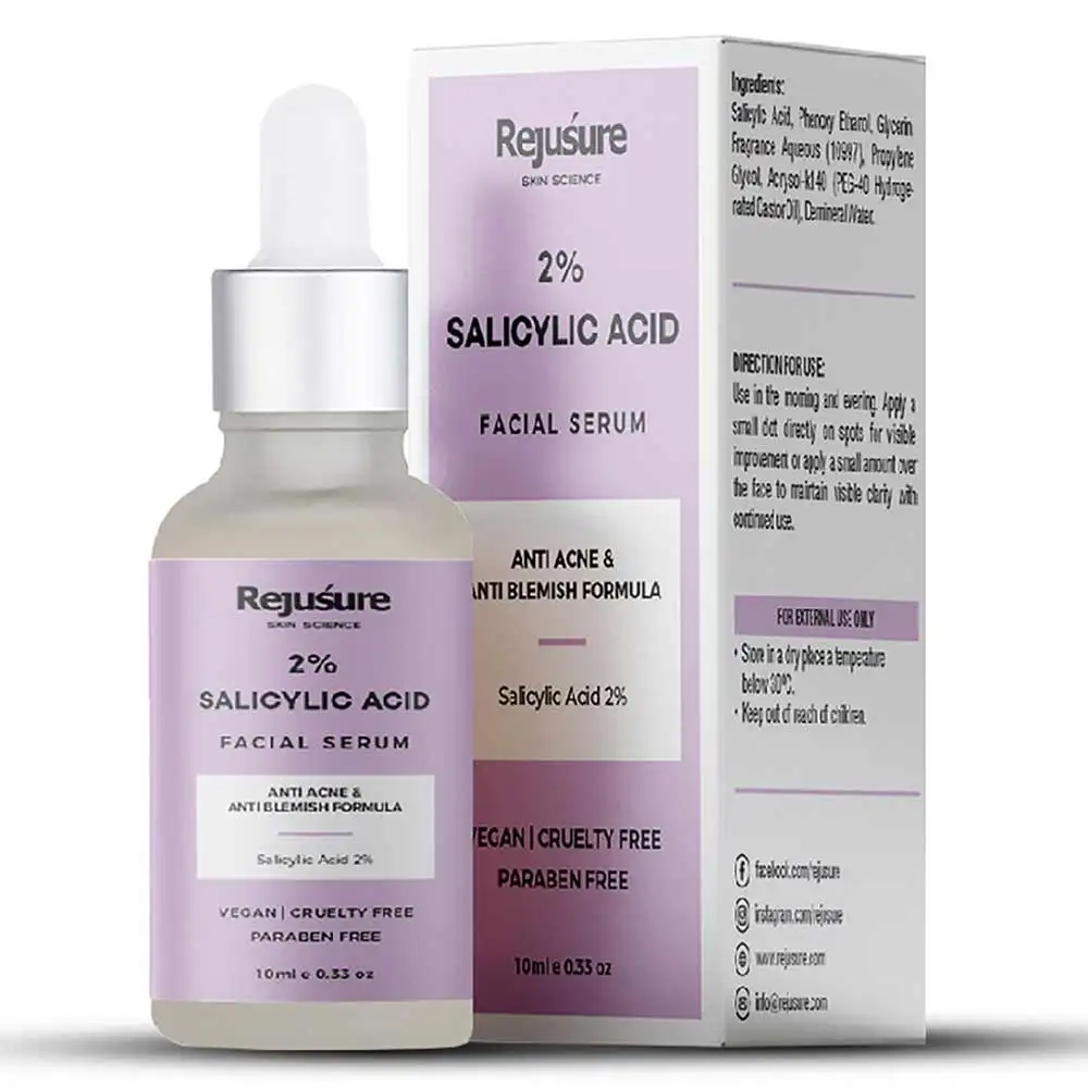 Rejusure Salicylic Acid Facial Serum,  10 ml  Anti Acne & Blemish Formula